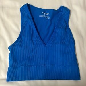 Garage Stella Seamless Plunge Blue tank XS